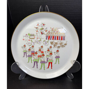 Shenango 12 Days of Christmas Plate Dick Litzel 11 Pipers Piping Vintage 1974